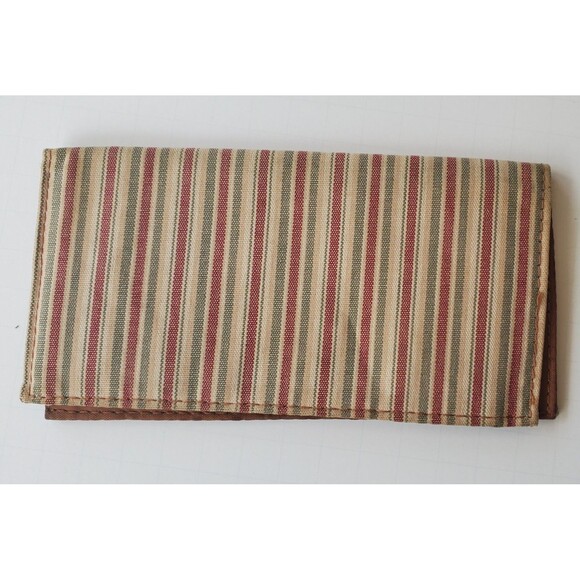 Longaberger Multi-Colored Striped Fabric Checkbook Cover Wallet Homestead - Picture 3 of 5